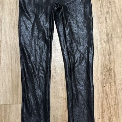 SPANX Faux Leather Shiny LEGGINGS-#20186R-PBBLK PEBBLED BLACK-Sz M Worn Once